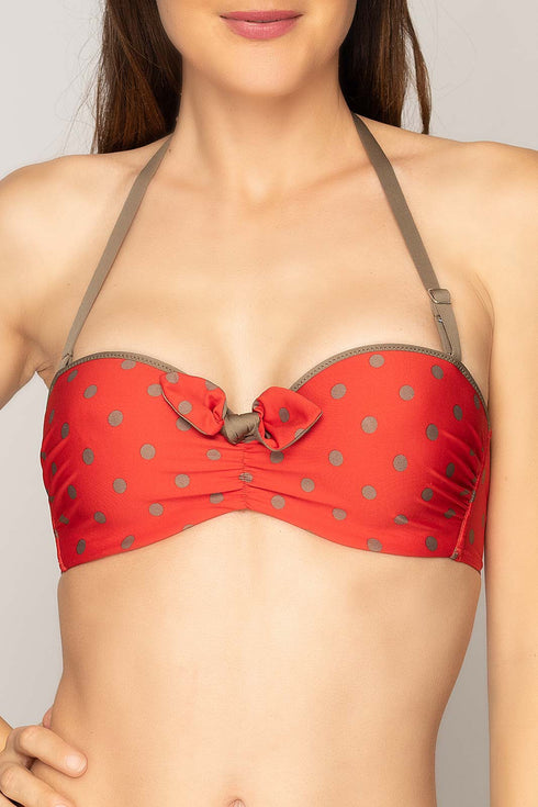 Antigel 22b La Pois Toujours Padded bandeau bikini top